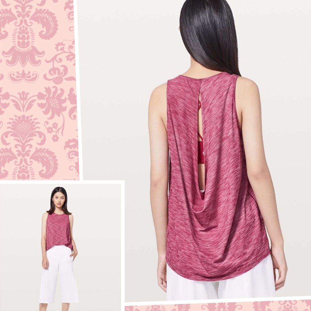 NWOT Lululemon Low Key Tank Top*Silver in Heathered Ruby Red (Size 8)